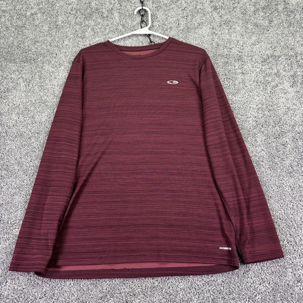 C9 Champion Shirt Mens Medium Red Striped Long Sleeve DUODRY Running Training